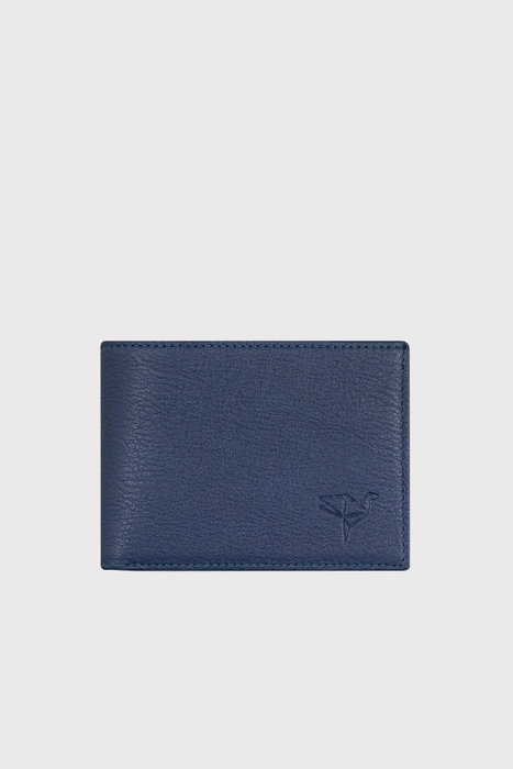 Zoozie Bags Cartera de Piel Auténtica para Hombre, Azul Marino con Bloqueo RFID, Elegante y Duradera